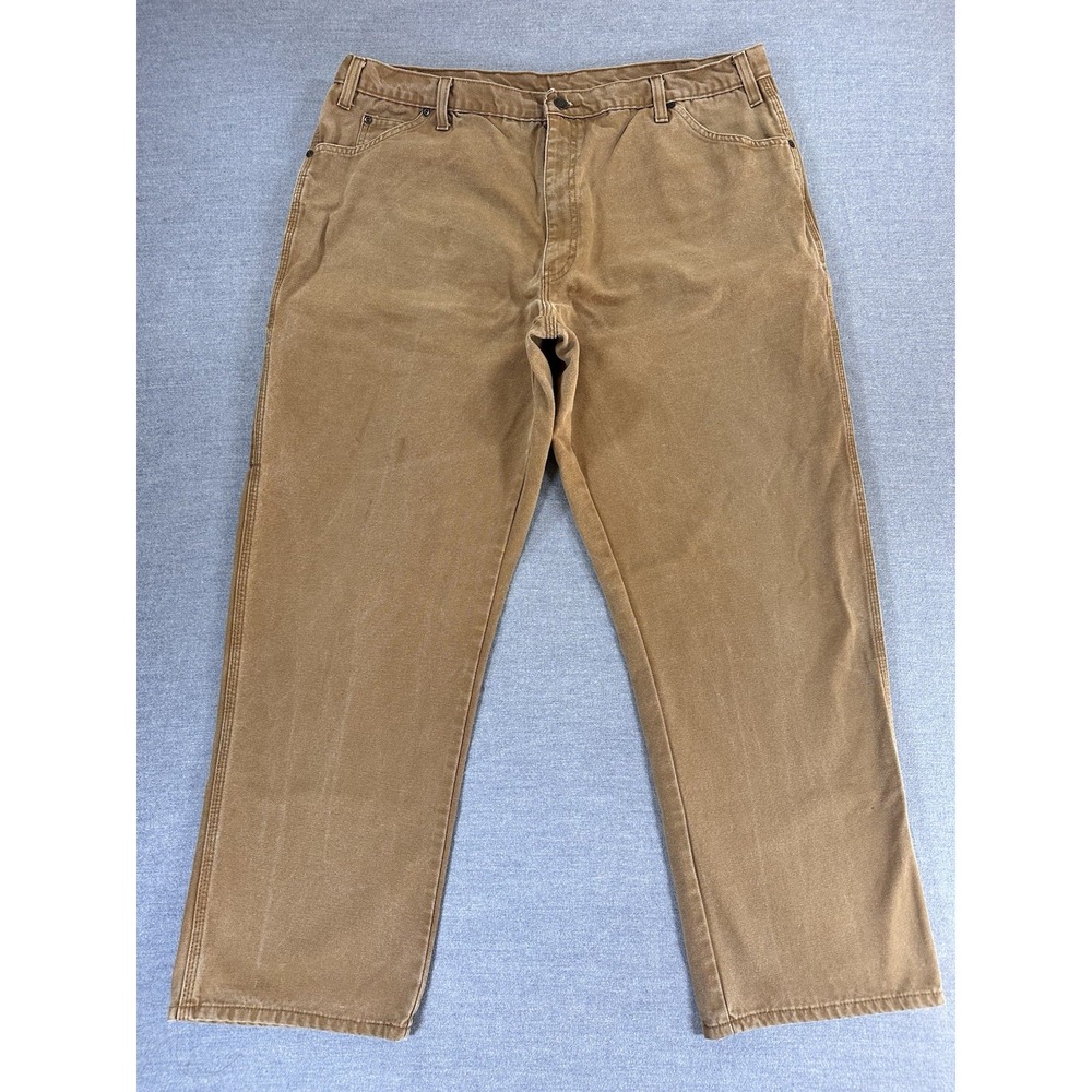 Dickies 1939RBD Carpenter Pants Mens 42x32 Brown Duck Canvas Relaxed Workwear